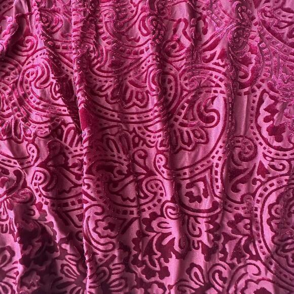 Dana Buchman burgundy velvet paisley tank top Size L whimsigoth practical magic - Picture 2 of 5